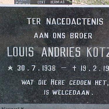 KOTZÉ Louis Andries 1938-1972