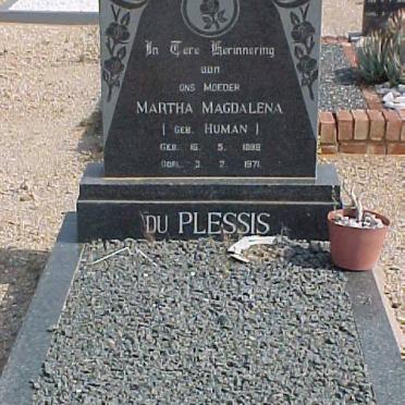 PLESSIS Martha Magdalena, du nee HUMAN 1898-1971