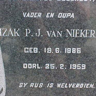 NIEKERK Izak P.J., van 1886-1959