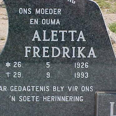 LOMBAARD Aletta Fredrika 1926-1993