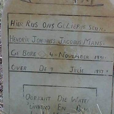 MANS Hendrik Johannes Jacobus 1931-1937