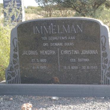 IMMELMAN Jacobus Hendrik 1880-1945 &amp; Christina Johanna BOTHMA 1888-1940