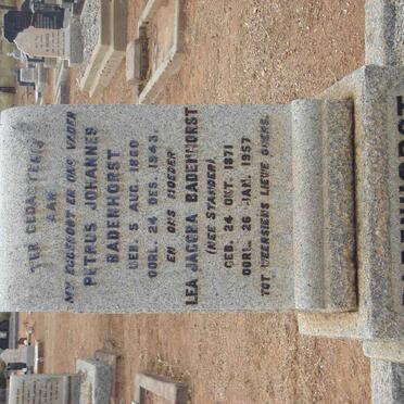 BADENHORST Petrus Johannes 1860-1943 &amp; Lea Jacoba STANDER 1871-1957