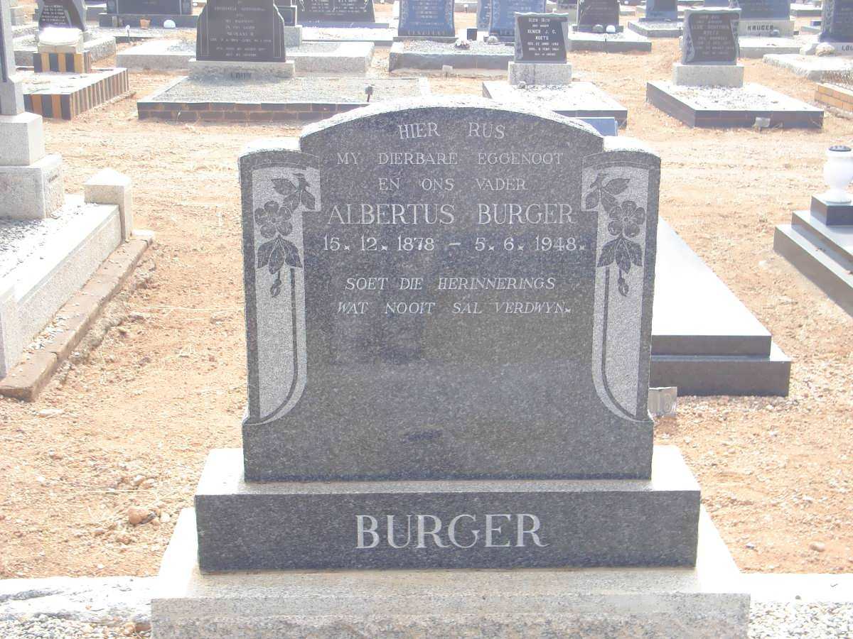 BURGER Albertus 1878-1948