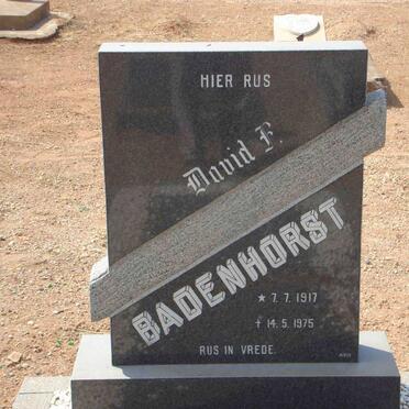 BADENHORST David F. 1917-1975