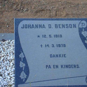 BENSON Johanna D. 1919-1978