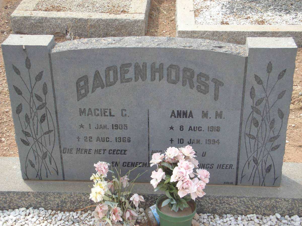 BADENHORST Magiel C. 1905-1966 &amp; Anna M.M. 1918-1994