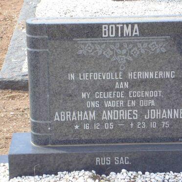 BOTMA Abraham Andries Johannes 1905-1975