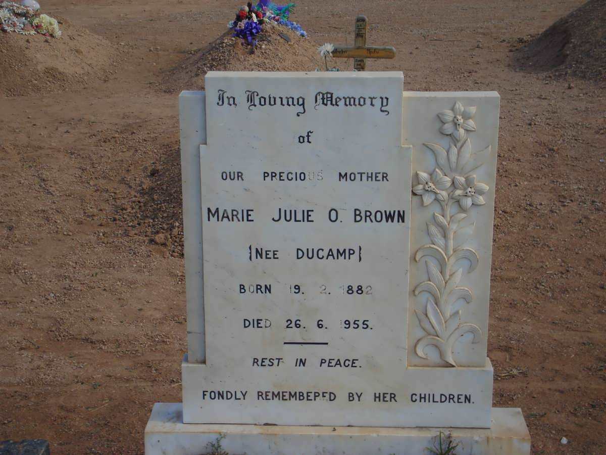 BROWN Marie Julie O. nee DUCAMP 1882-1955