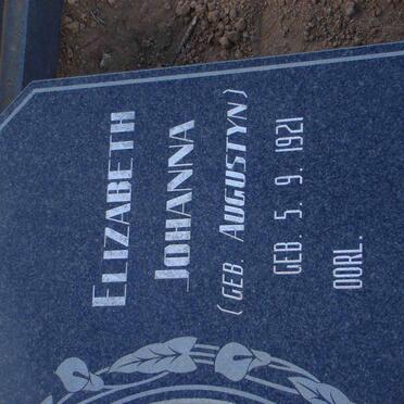 BUYS Elizabeth Johanna nee AUGUSTYN 1921-