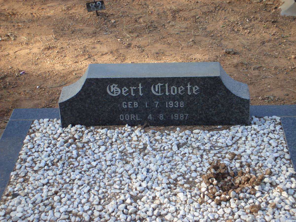 CLOETE Gert 1938-1987