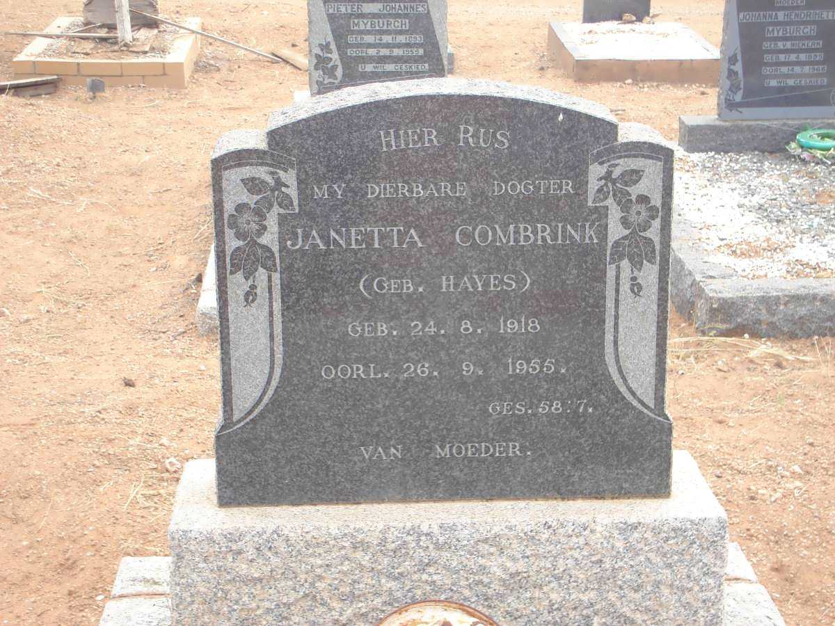 COMBRINK Janetta nee HAYES 1918-1955