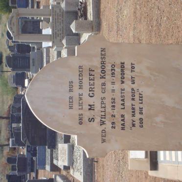 GREEFF S.M., formerly WILLERS, nee KOORSEN 1952-1930