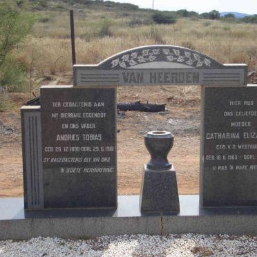 HEERDEN Andries Tobias, van 1890-1961 &amp; Catharina Elizabeth V.D. WESTHUIZEN 1903-1966