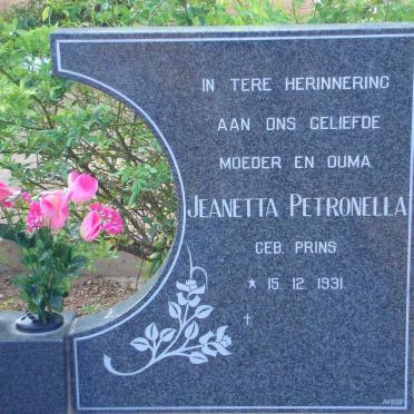 HEERDEN  Jeanetta Petronella, van nee PRINS 1931-