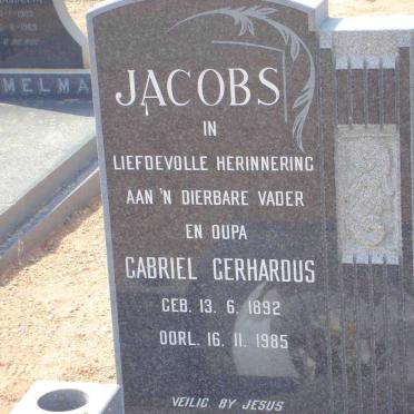 JACOBS Gabriel Gerhardus 1892-1985