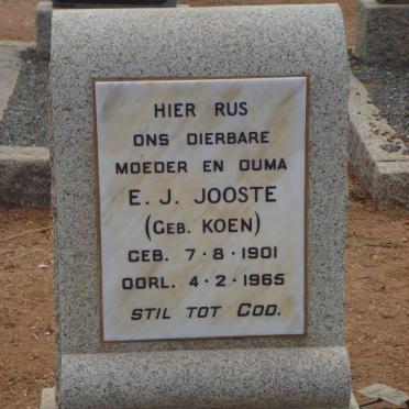 JOOSTE E.J. nee KOEN 1901-1965