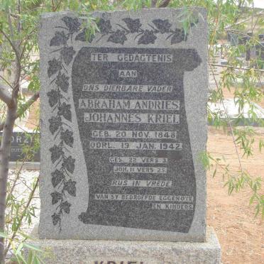 KRIEL Abraham Andries Johannes 1848-1942