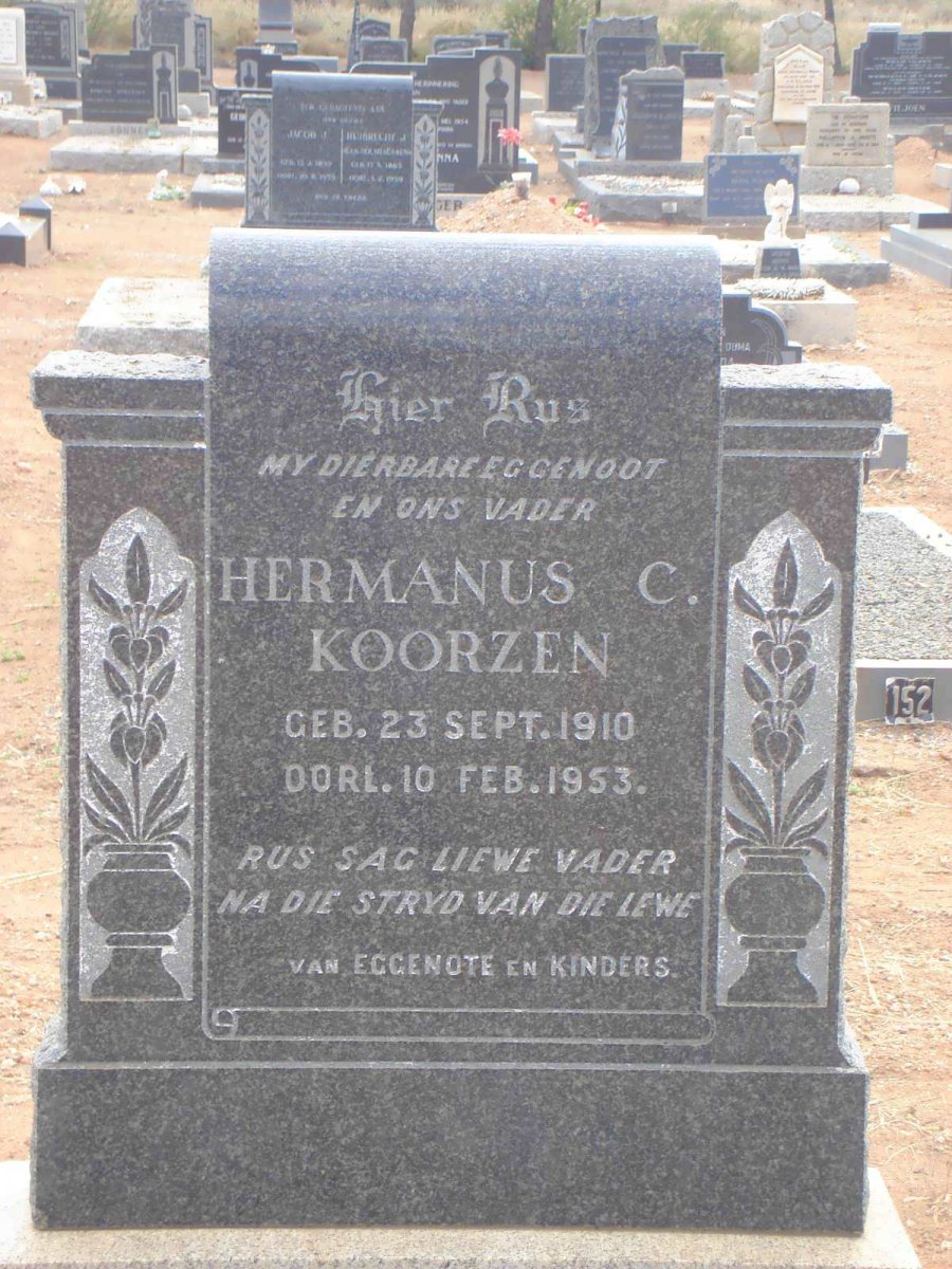 KOORZEN Hermanus C. 1910-1953