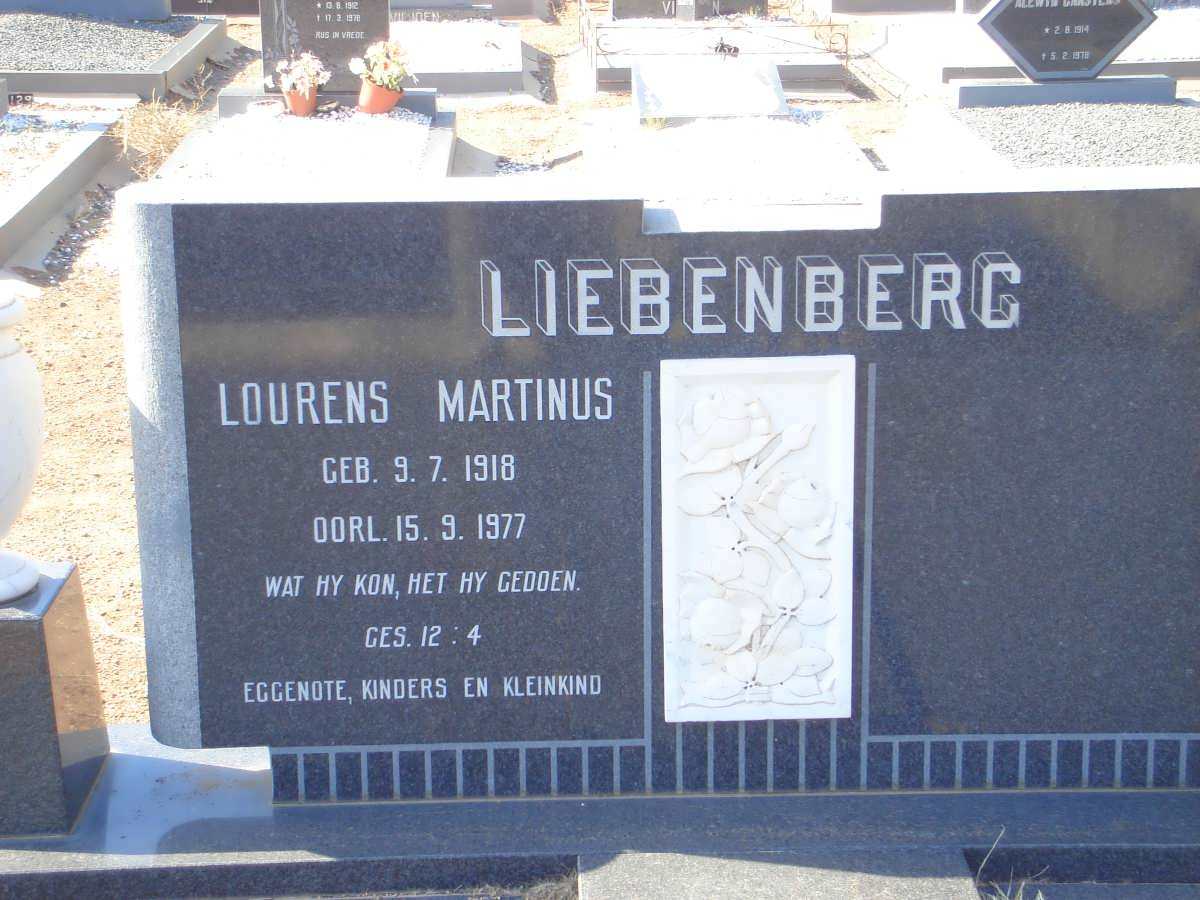 LIEBENBERG Lourens Martinus 1918-1977
