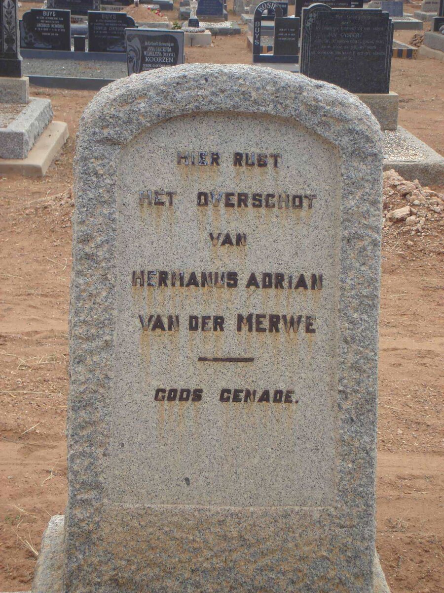 MERWE Hermanus Adrian, van der
