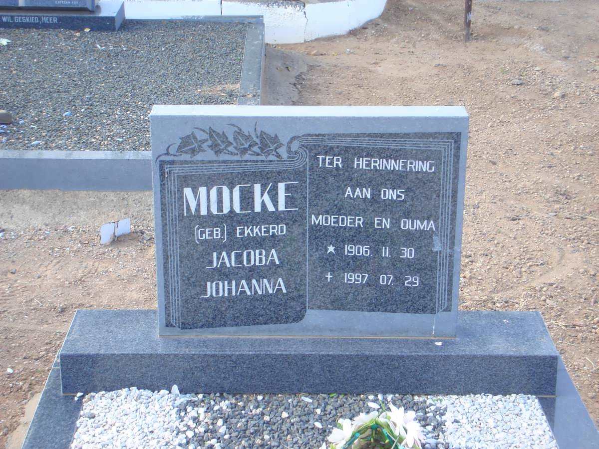 MOCKE Jacoba Johanna nee EKKERD 1906-1997
