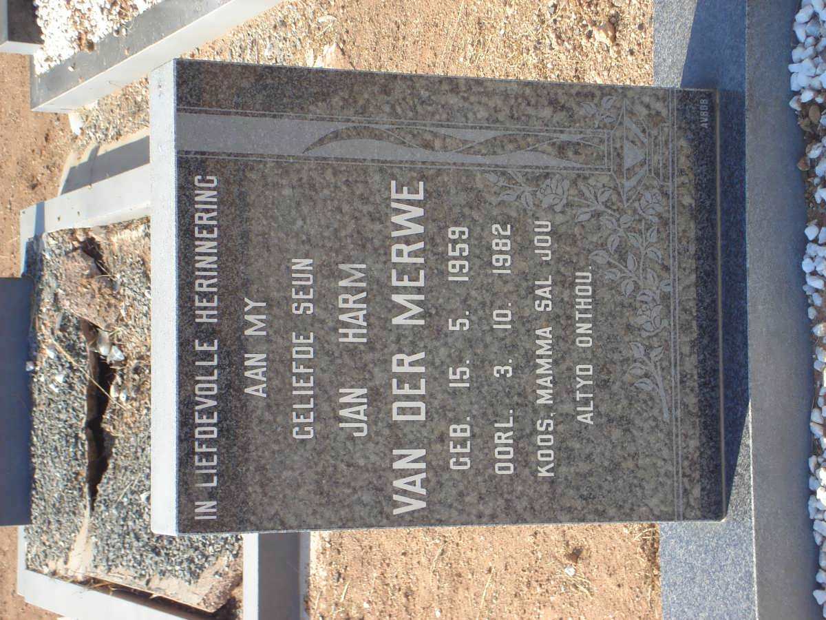 MERWE Jan Harm, van der 1959-1982