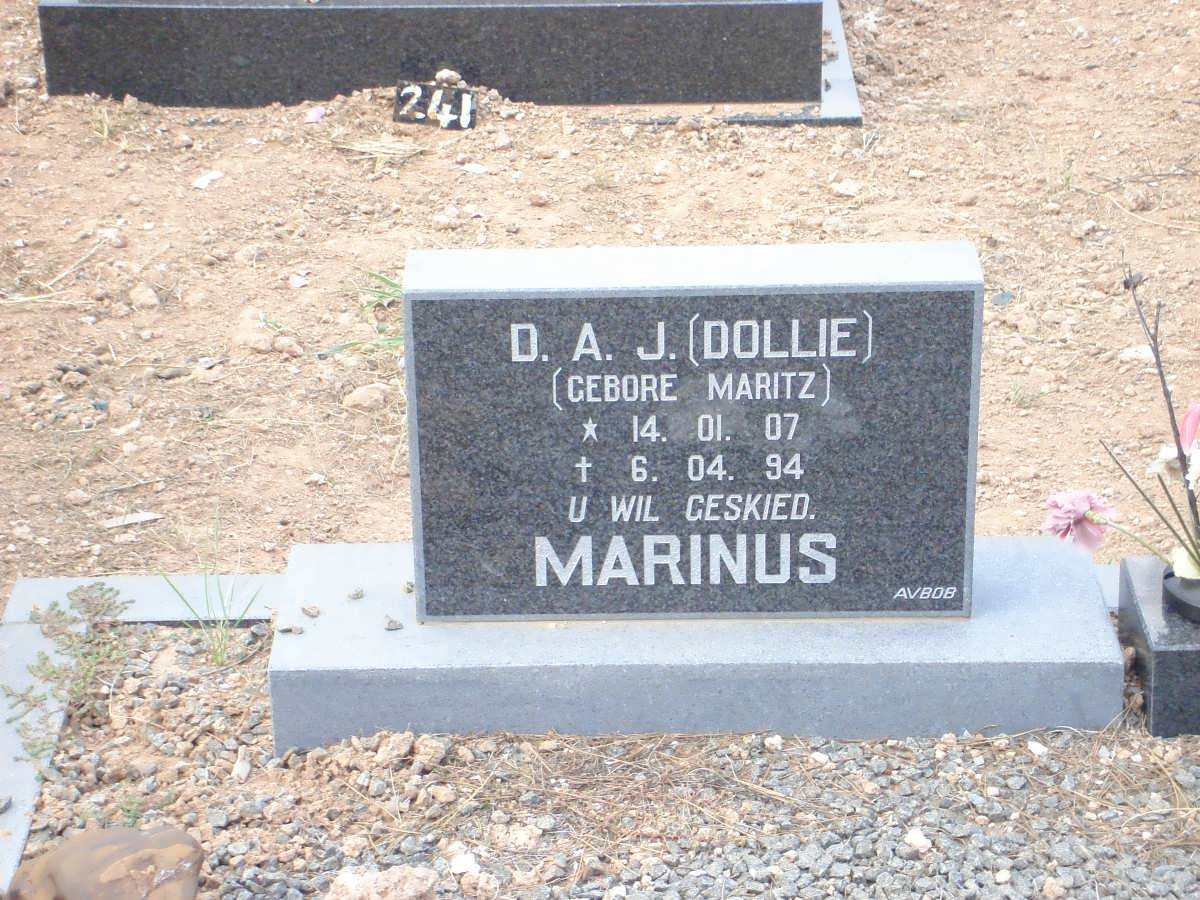 MARINUS D.A.J. nee MARITZ 1907-1994
