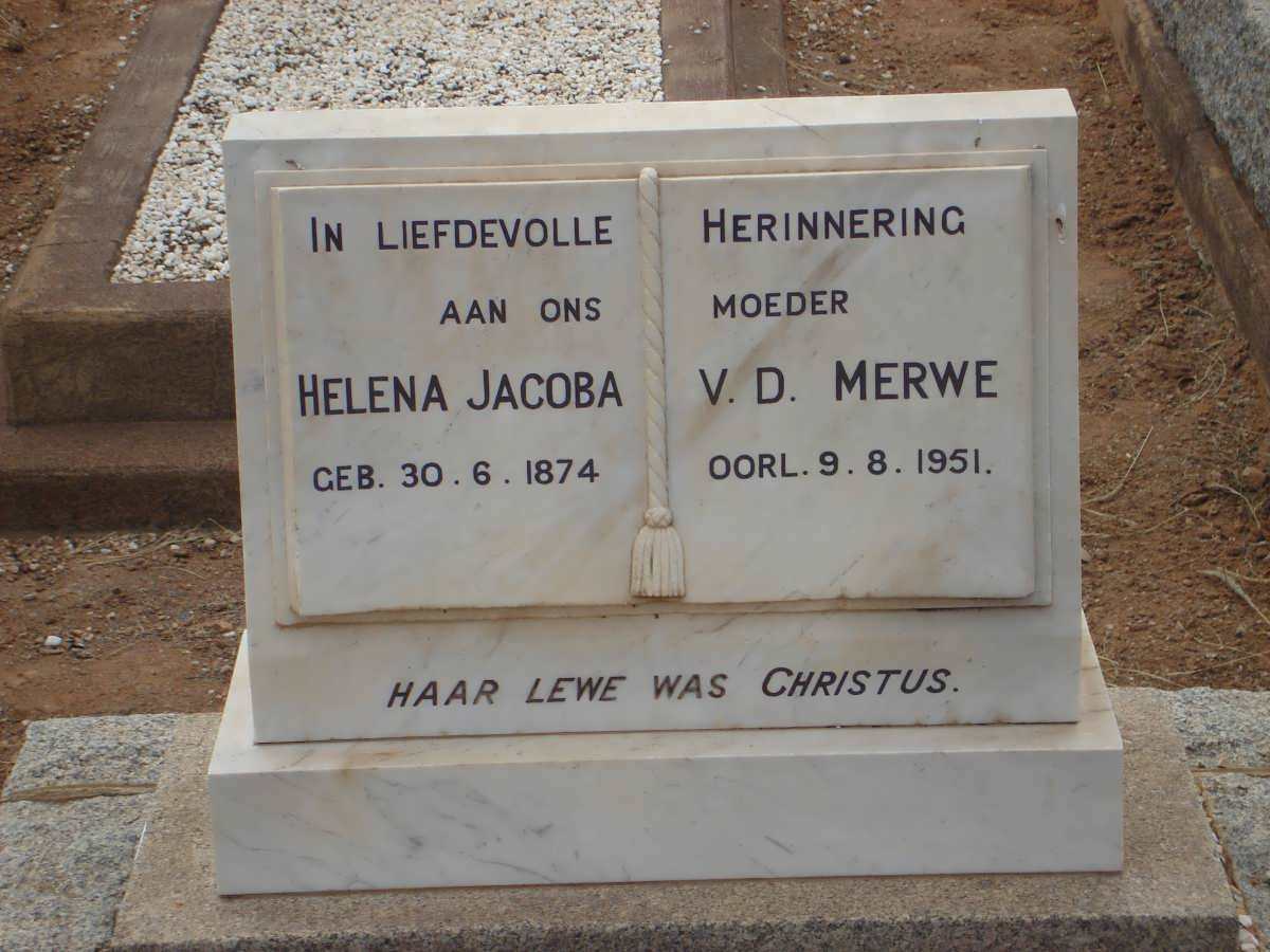 MERWE Helena Jacoba, v.d. 1874-1951