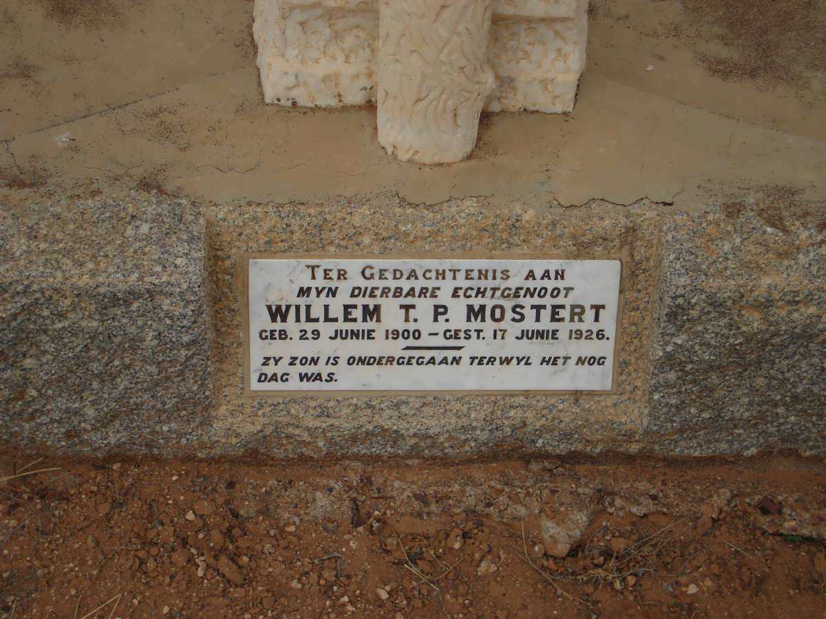 MOSTERT Willem T. P. 1900-1926