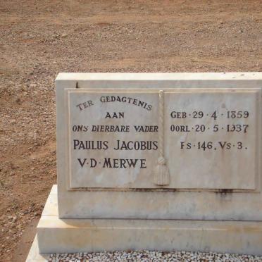 MERWE Paulus Jacobus, v.d. 1859-1937