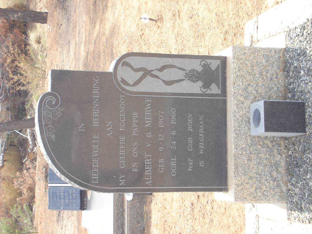 MERWE Albert, v.d. 1907-1960