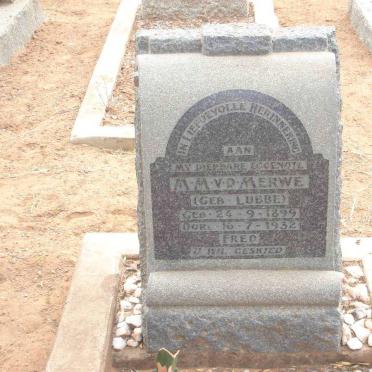 MERWE M. M., van der nee LUBBE  1899-1932