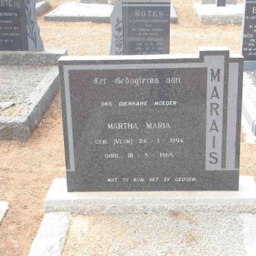 MARAIS Martha Maria nee VLOK 1894-1965