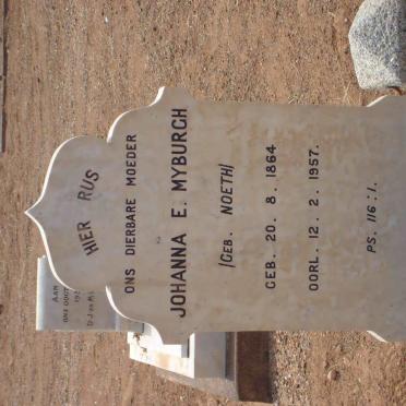 MYBURGH Johanna E. nee NOETH 1864-1957