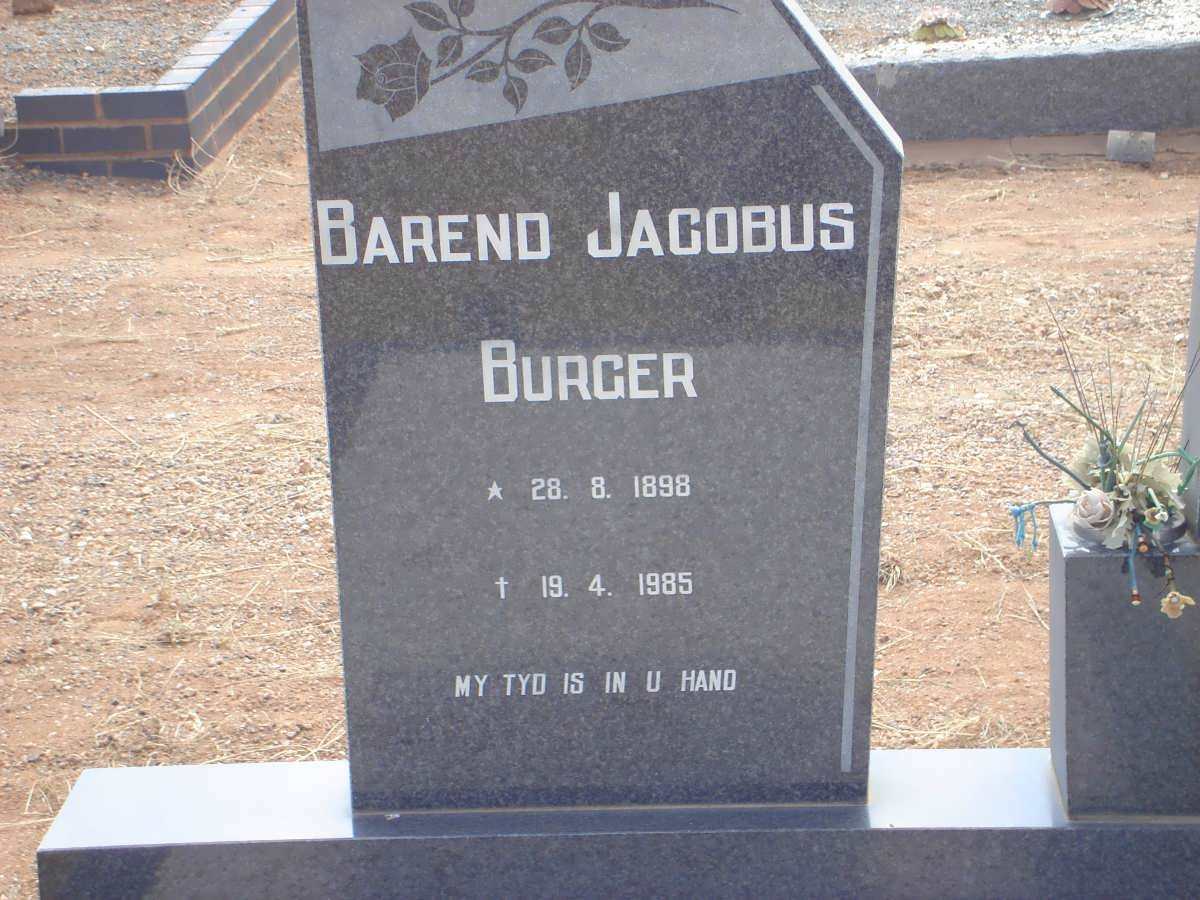 NIEKERK Barend Jacobus Burger, van 1898-1985