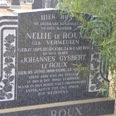ROUX Johannes Gysbert, le 1899-1971 &amp; Nellie VERMEULEN 1907-1953