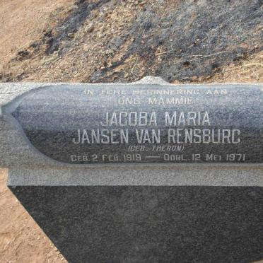 RENSBURG Nicolaas, Jansen van 1923-1966 &amp; Jacoba Maria THERON 1919-1971