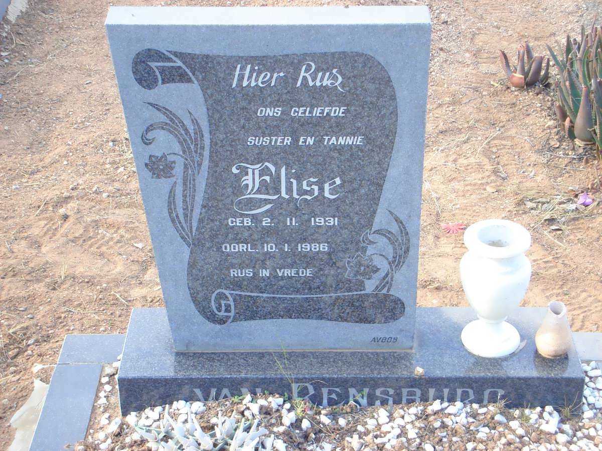 RENSBURG Elise, van 1931-1986