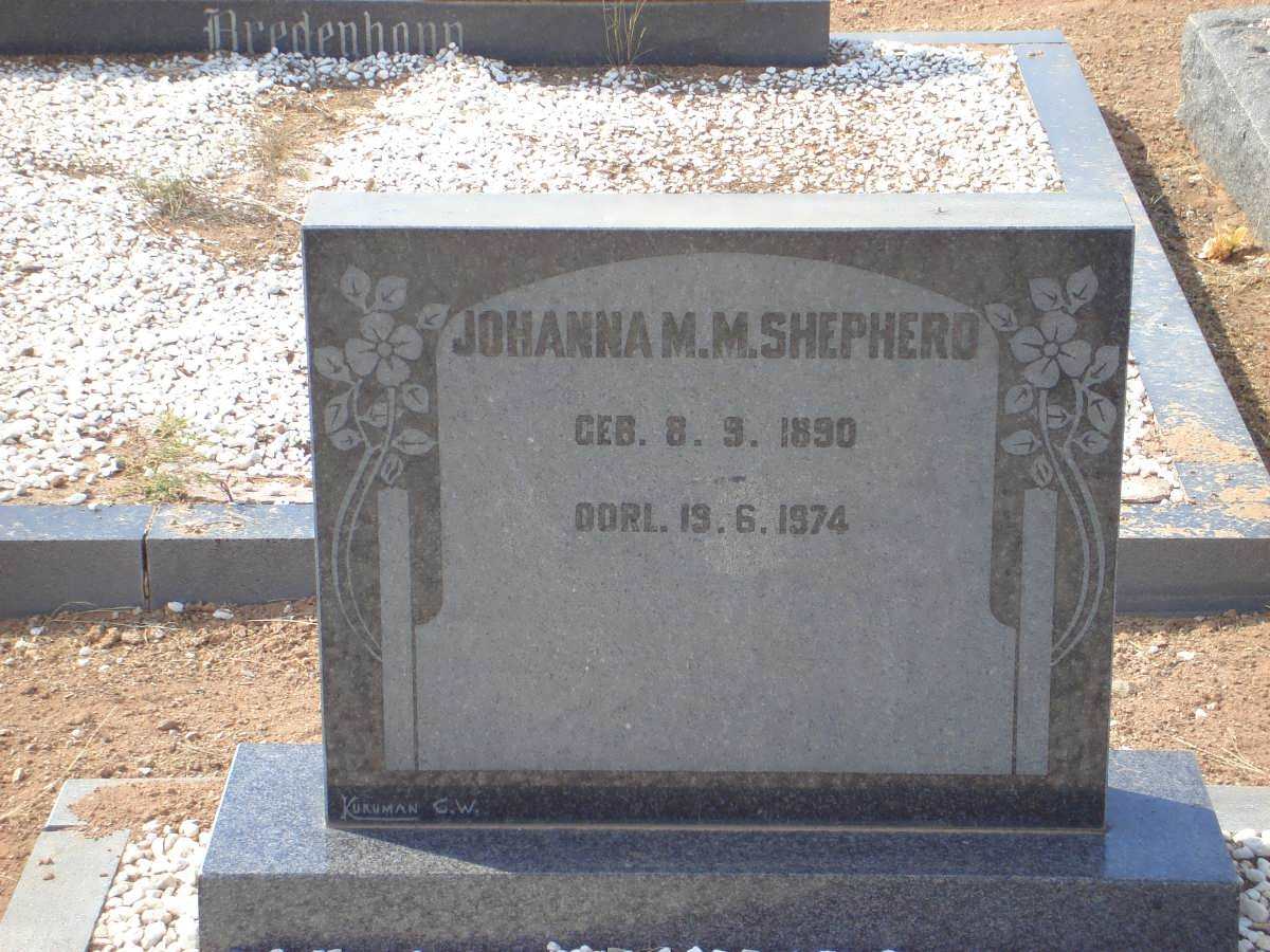 SHEPHERD Johanna M.M. 1890-1974