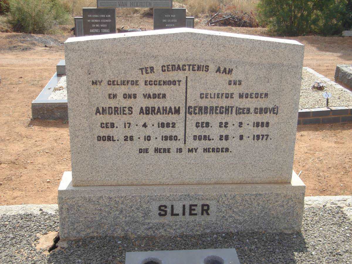SLIER Andries Abraham 1882-1960 &amp; Gerbrecht GROVE 1888-1977