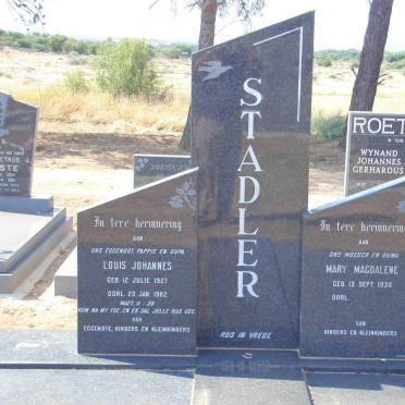 STADLER Louis Johannes 1927-1982 &amp; Mary Magdalene 1930-