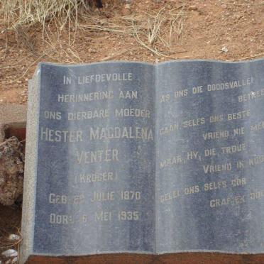 VENTER Hester Magdalena nee KRUGER 1870-1935