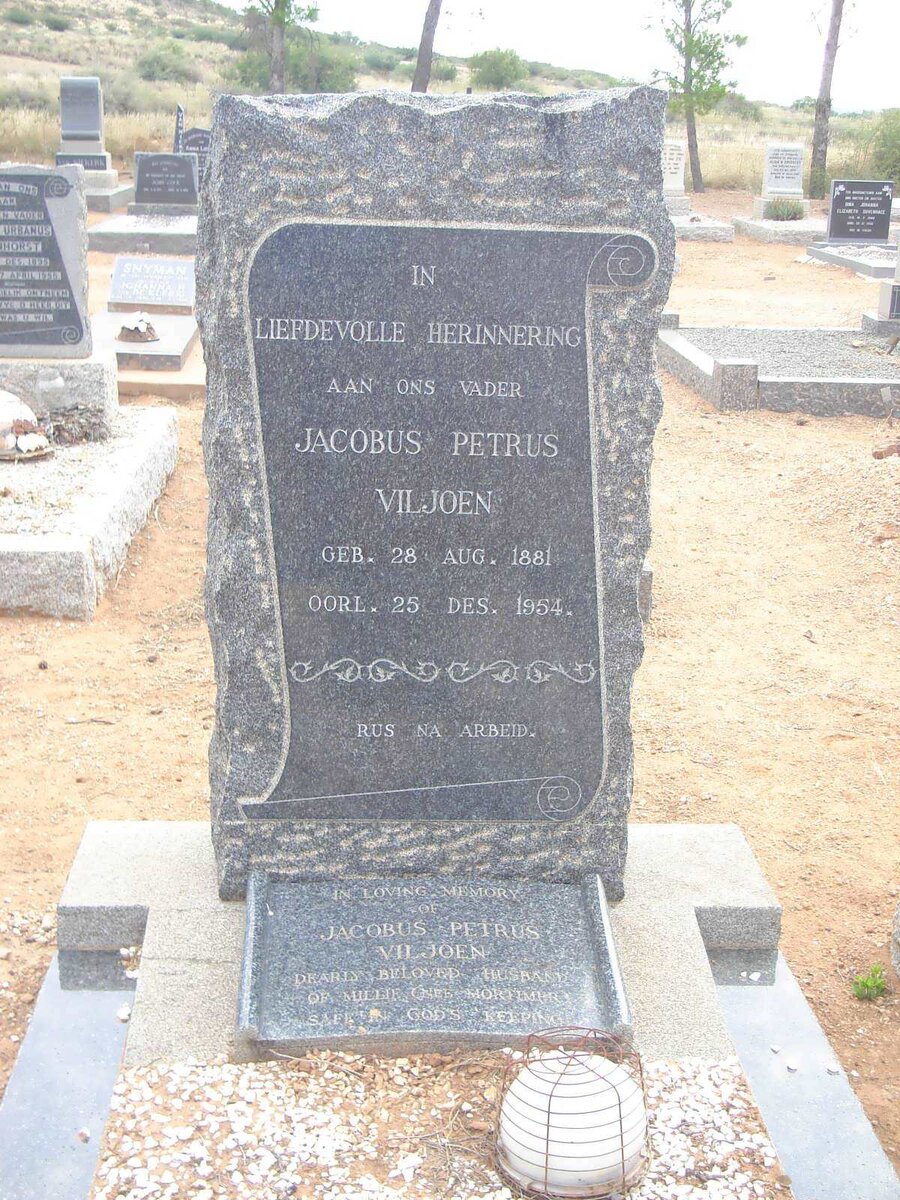 VILJOEN Jacobus Petrus 1881-1954