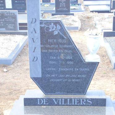 VILLIERS David, de 1954-1986