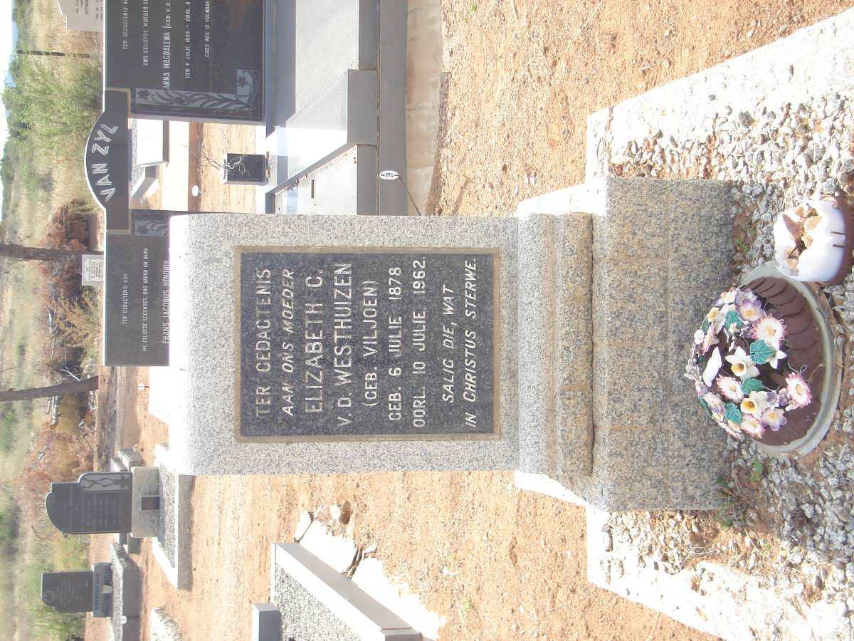 WESTHUIZEN Elizabeth C., van der nee VILJOEN 1878-1962