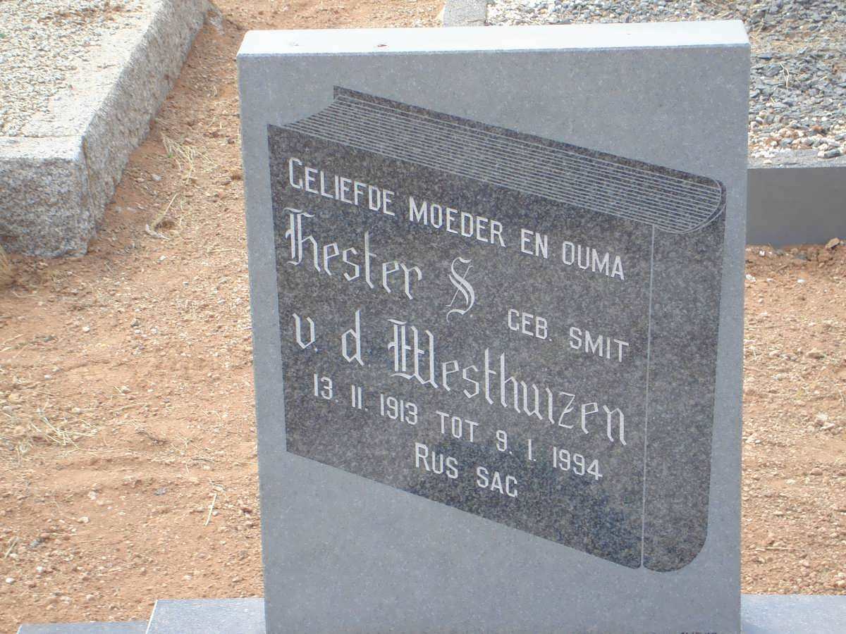 WESTHUIZEN Hester S. nee SMIT 1913-1994