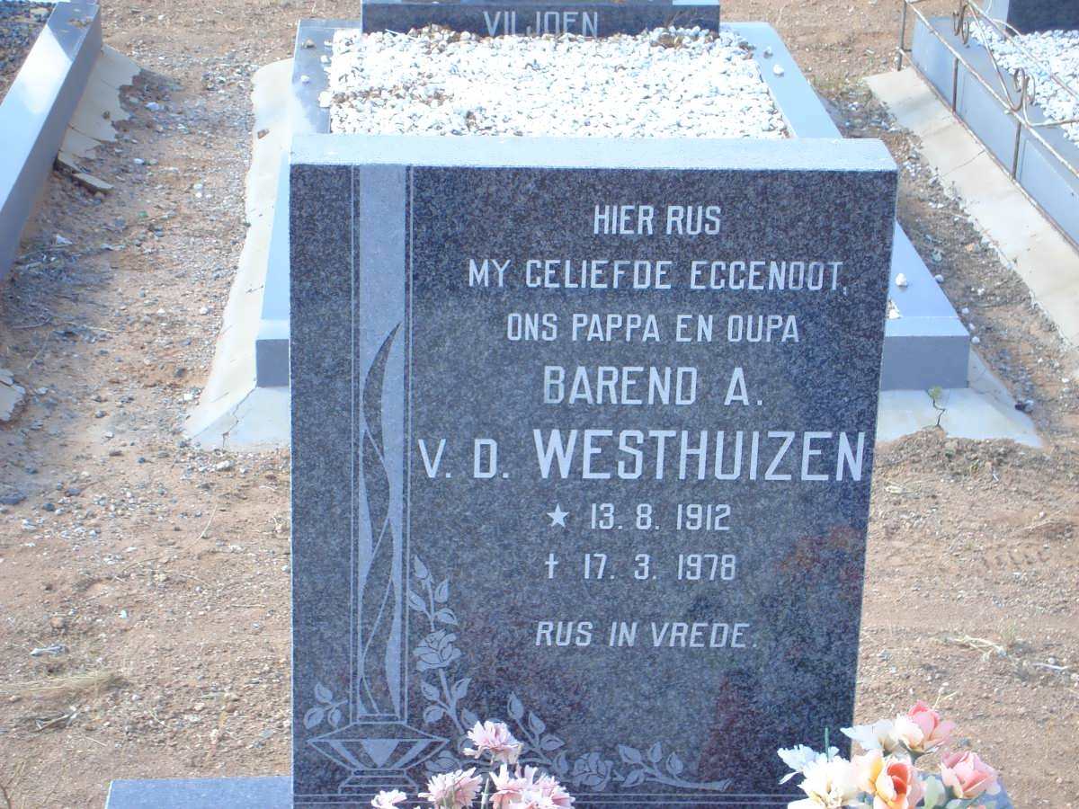 WESTHUIZEN Barend A., van der 1912-1978