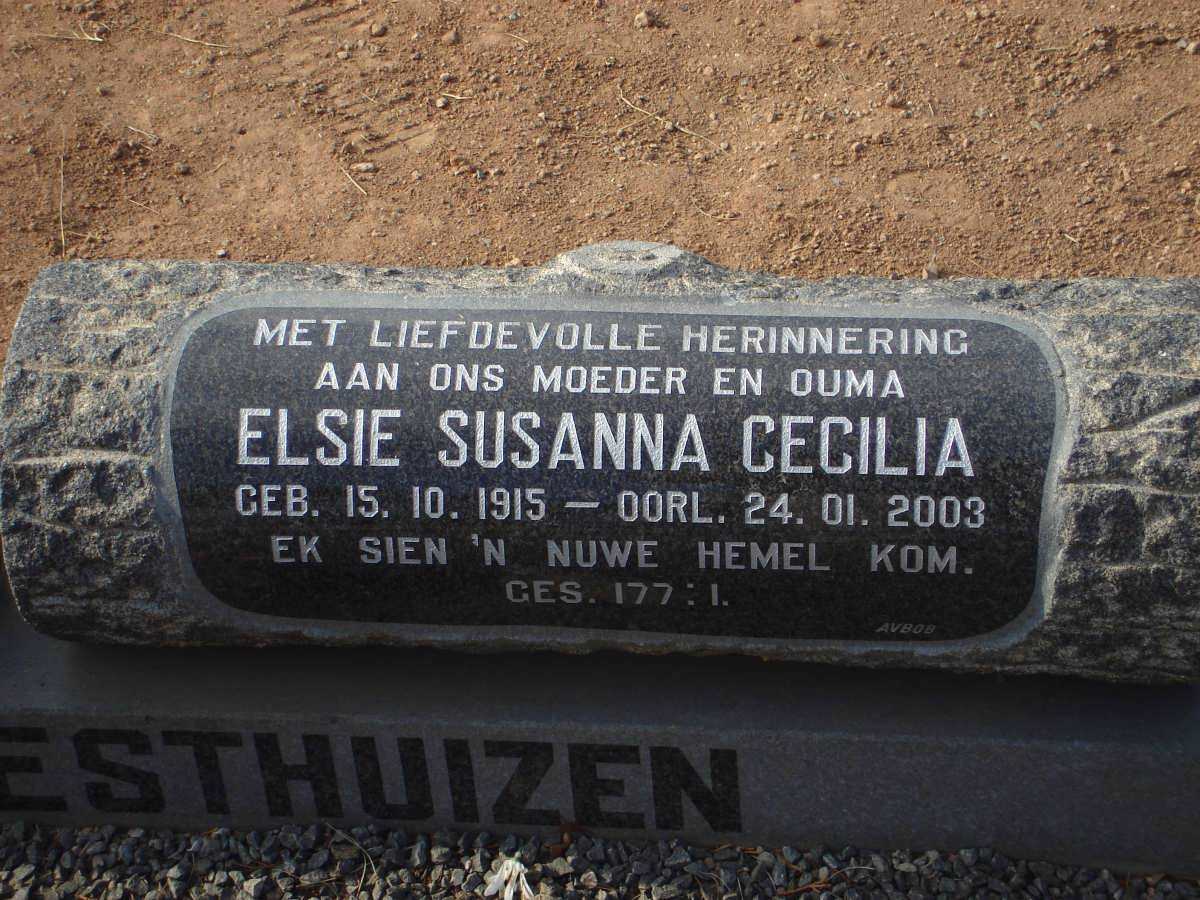WESTHUIZEN Elsie Susanna Cecilia, van der 1915-2003