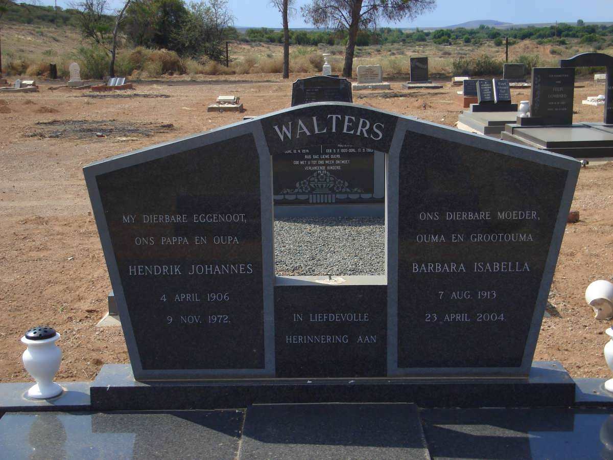 WALTERS Hendrik Johannes 1906-1972 &amp; Barbara Isabella 1913-2004